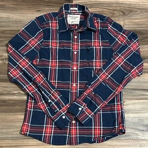 Abercrombie & Fitch Shirt Mens Medium Muscle Button Down Plaid Long Sleeve